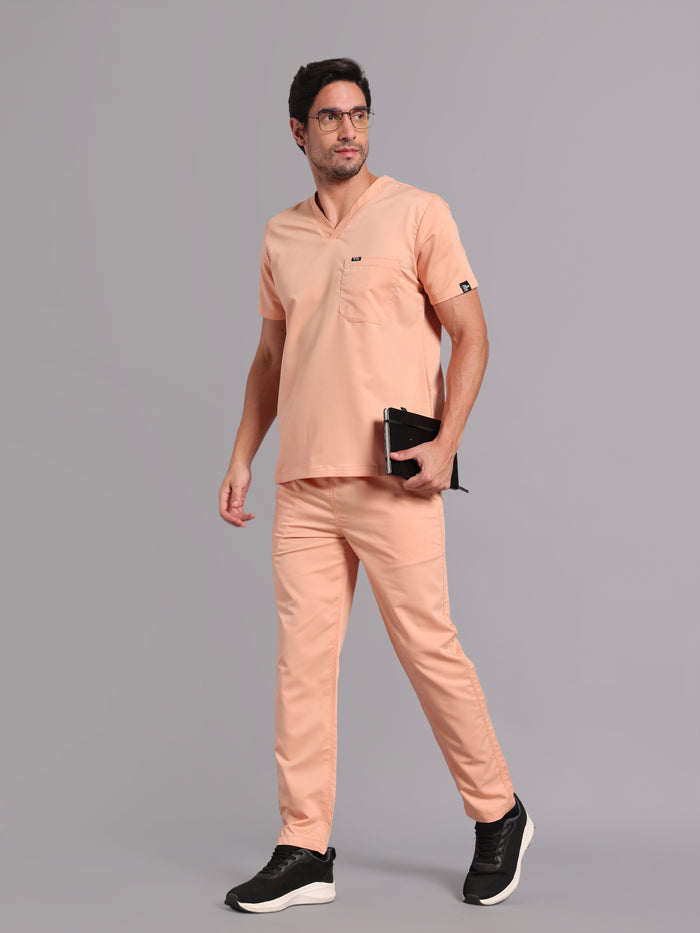 Move Lite Men Coral Mist (V Neck) Scrub Set
