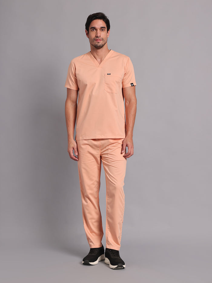 Move Lite Men Coral Mist (V Neck) Scrub Set
