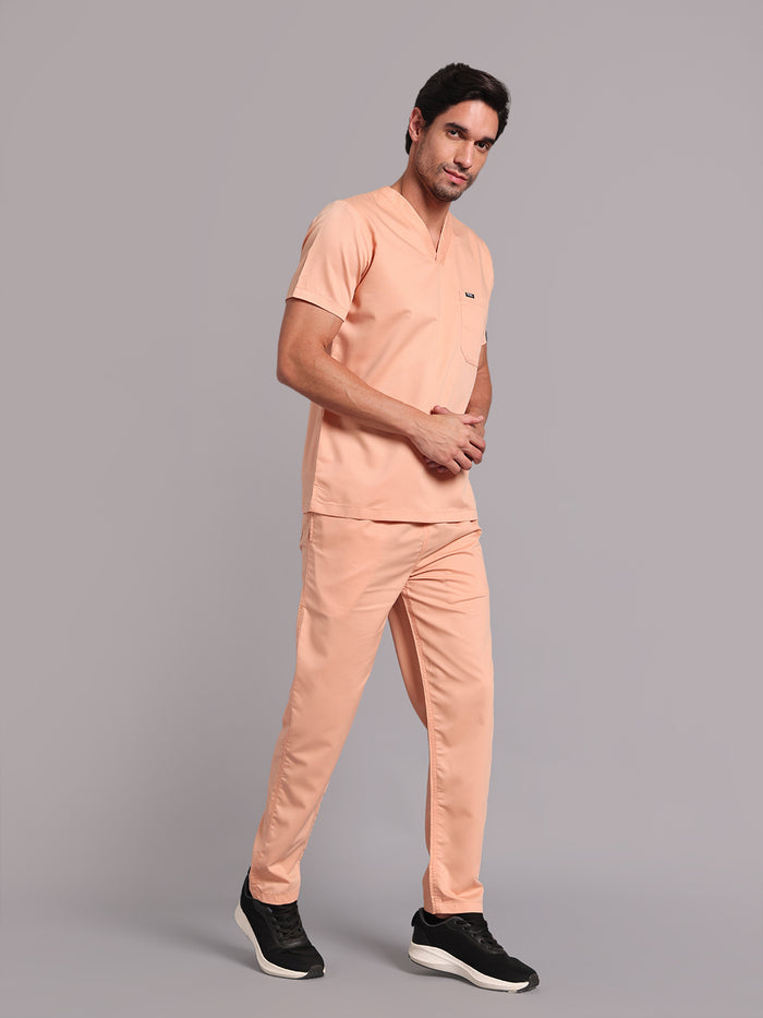 Move Lite Men Coral Mist (V Neck) Scrub Set