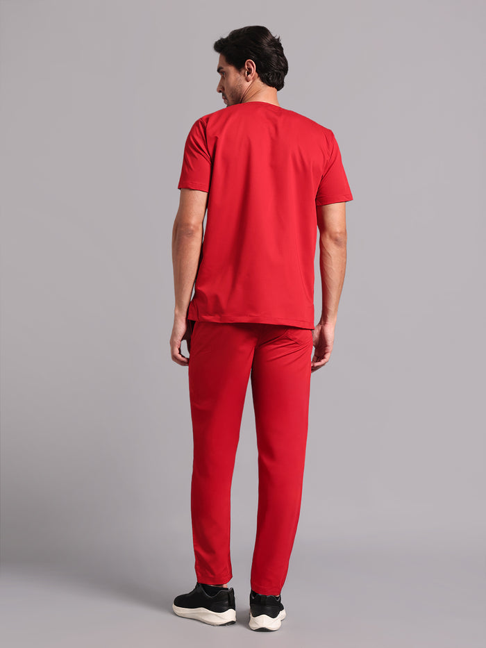 Move Lite Men Ember Red (Neo Notch Neck) Scrub Set