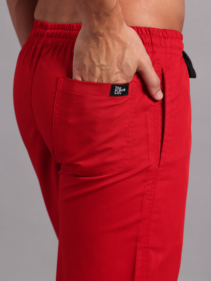 Move Lite Men Ember Red (Polo Neck) Scrub Set