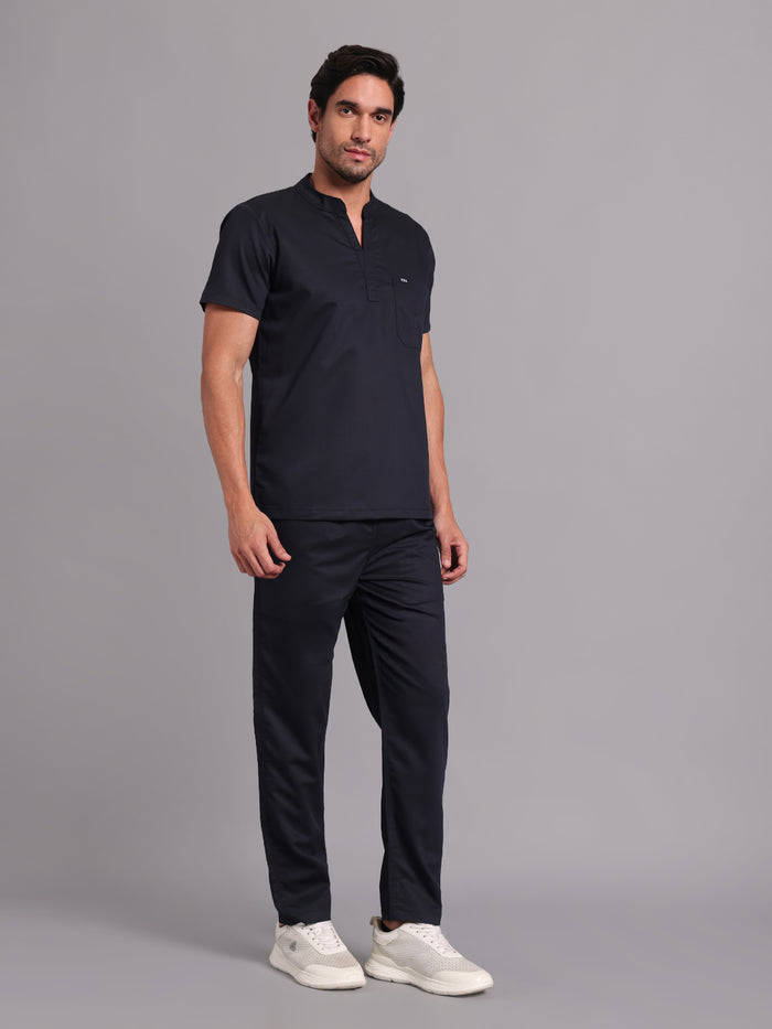 Move Lite Men Ink blue (Mandarin Neck) Scrub Set