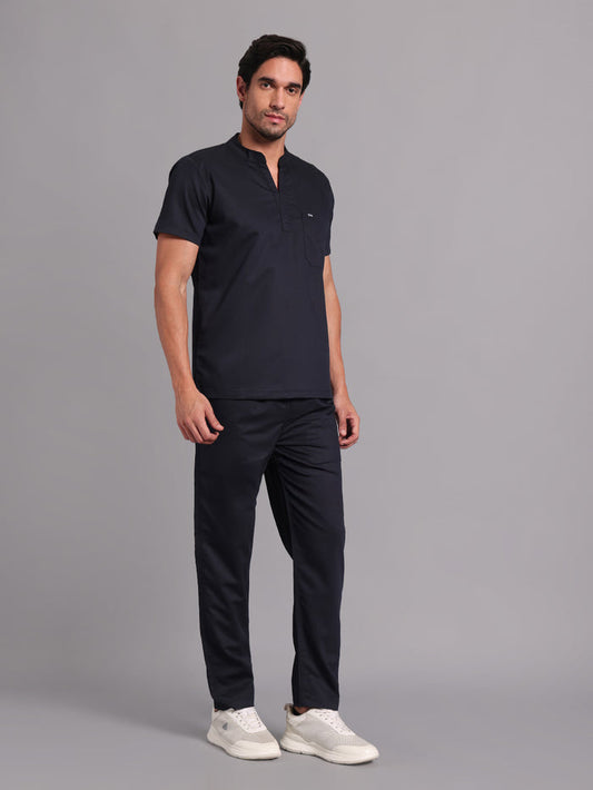 Move Lite Men Ink blue (Mandarin Neck) Scrub Set