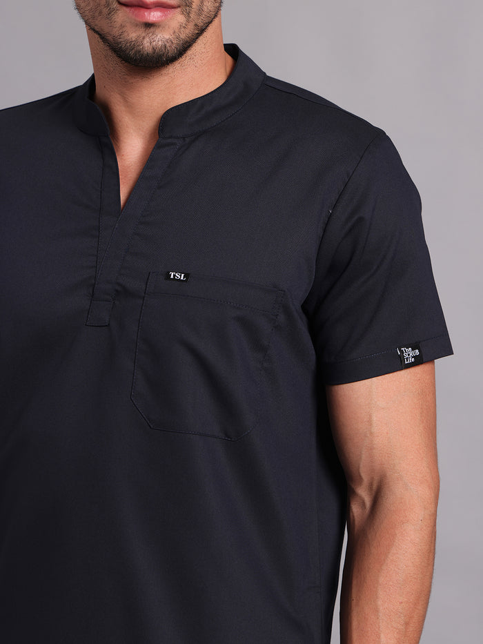 Move Lite Men Ink blue (Mandarin Neck) Scrub Set
