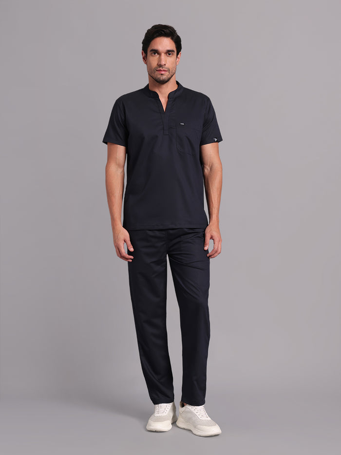 Move Lite Men Ink blue (Mandarin Neck) Scrub Set