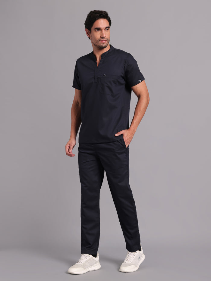 Move Lite Men Ink blue (Mandarin Neck) Scrub Set