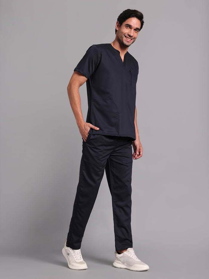 Move Lite Men Ink blue (Neo Notch Neck) Scrub Set