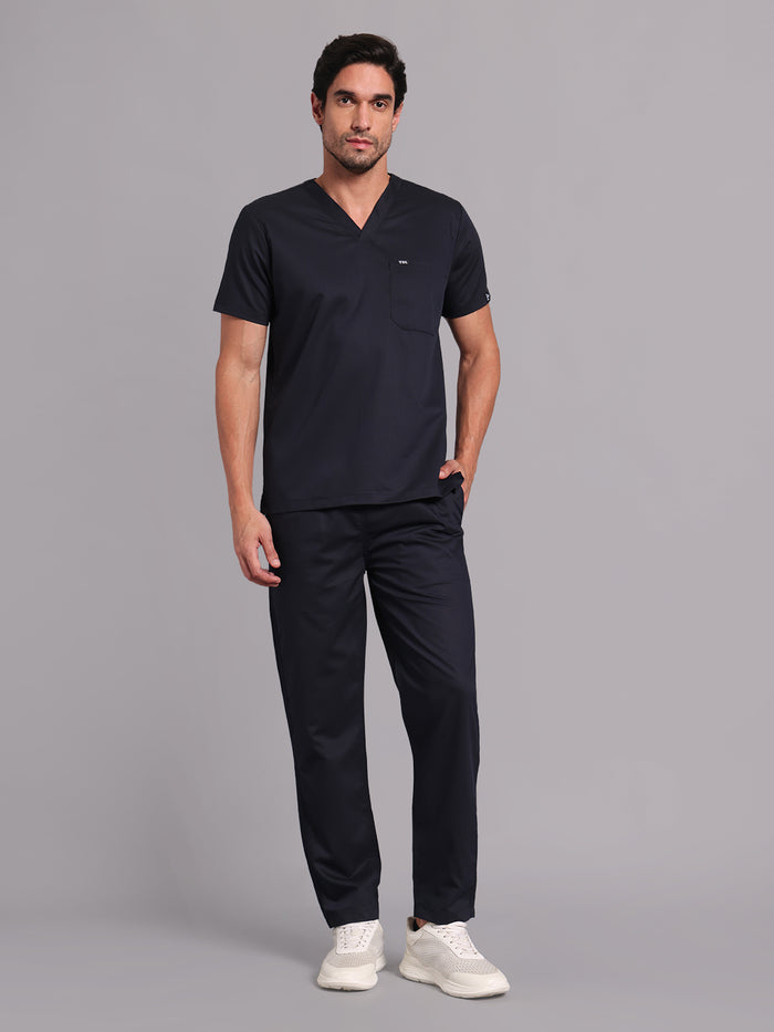 Move lite Men Ink blue (V Neck) Scrub Set