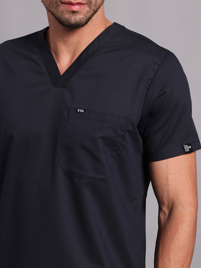 Move lite Men Ink blue (V Neck) Scrub Set