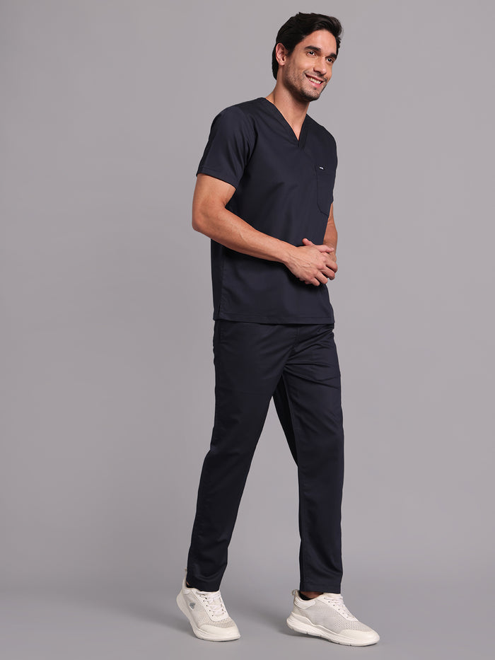 Move lite Men Ink blue (V Neck) Scrub Set