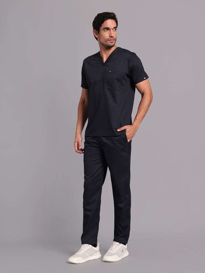 Move lite Men Ink blue (V Neck) Scrub Set