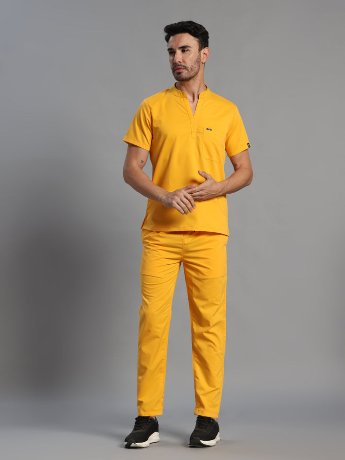 Move Lite Men Marigold (Mandarin Neck) Scrub Set