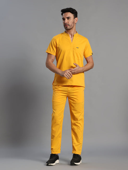 Move Lite Men Marigold (Mandarin Neck) Scrub Set