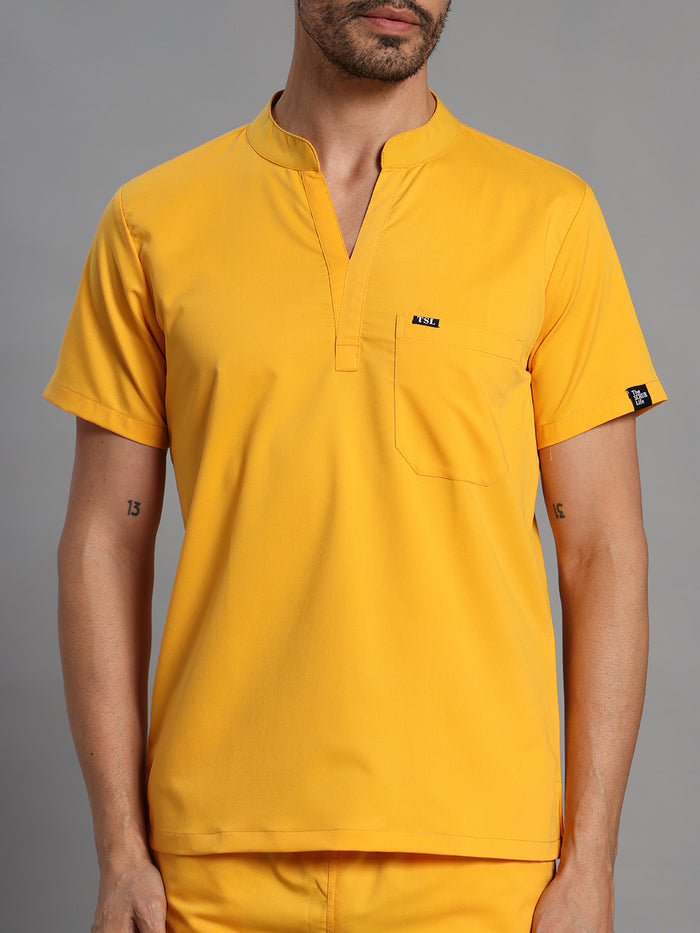 Move Lite Men Marigold (Mandarin Neck) Scrub Set