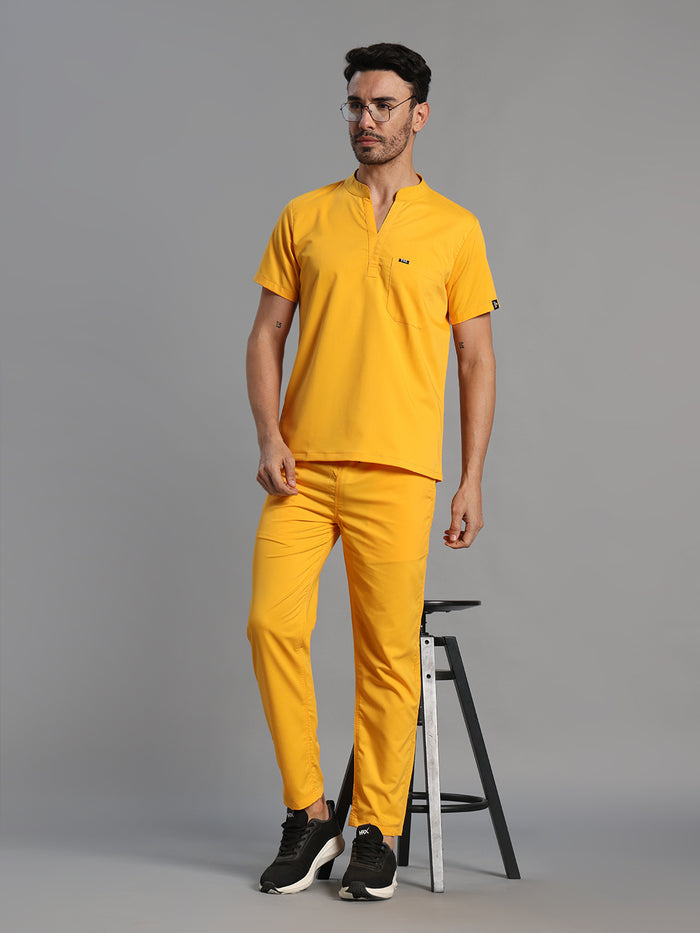 Move Lite Men Marigold (Mandarin Neck) Scrub Set