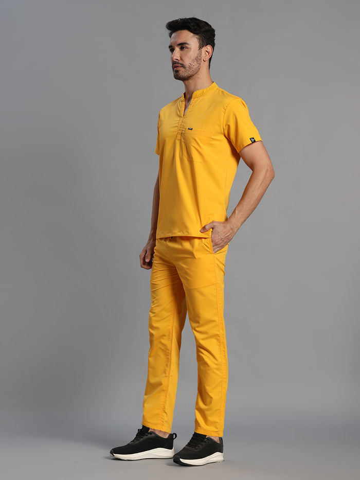 Move Lite Men Marigold (Mandarin Neck) Scrub Set