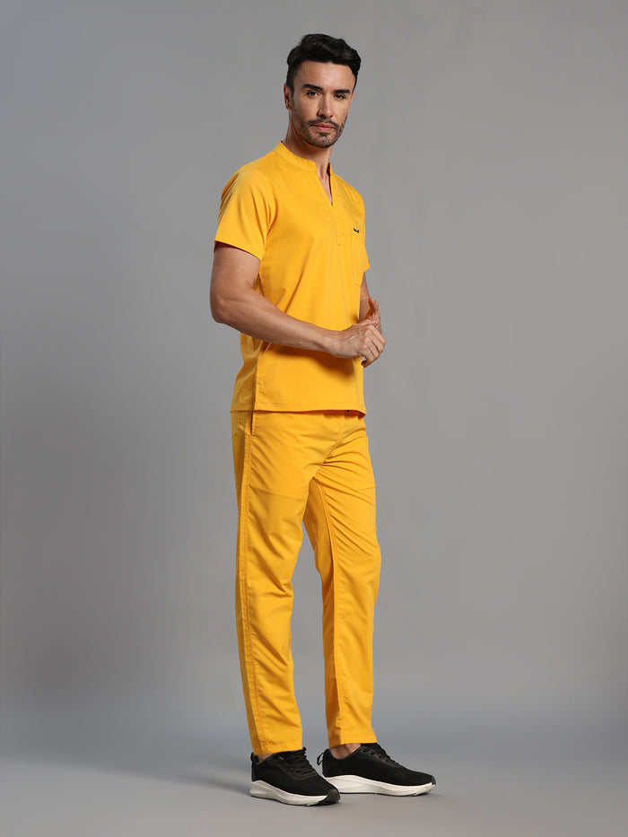 Move Lite Men Marigold (Mandarin Neck) Scrub Set