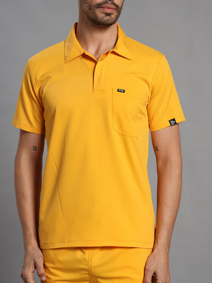 Move Lite Men Marigold (Polo Neck) Scrub Set