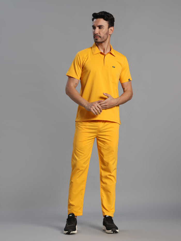 Move Lite Men Marigold (Polo Neck) Scrub Set