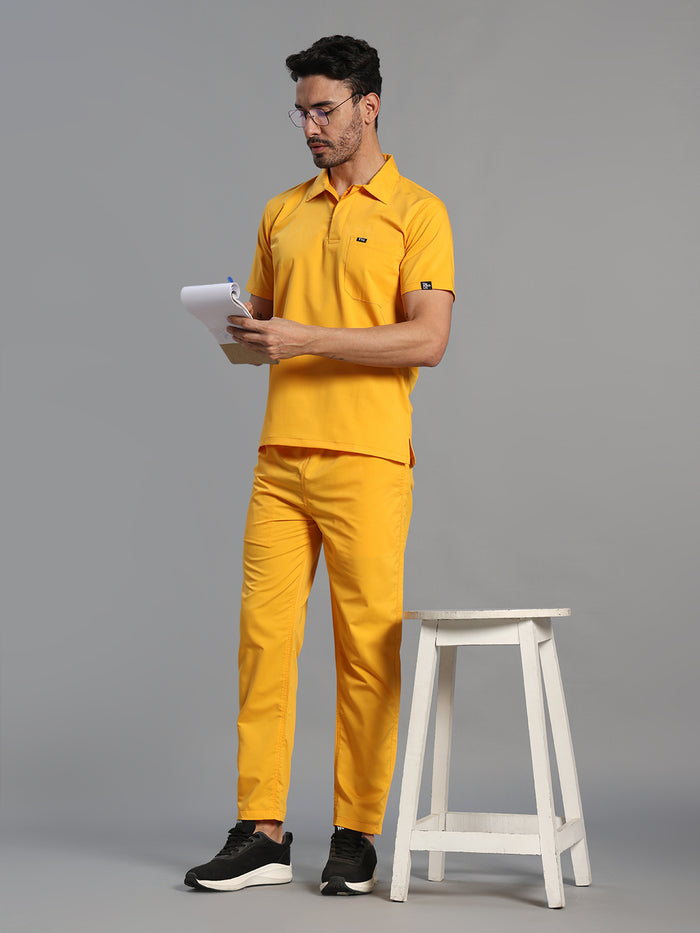 Move Lite Men Marigold (Polo Neck) Scrub Set