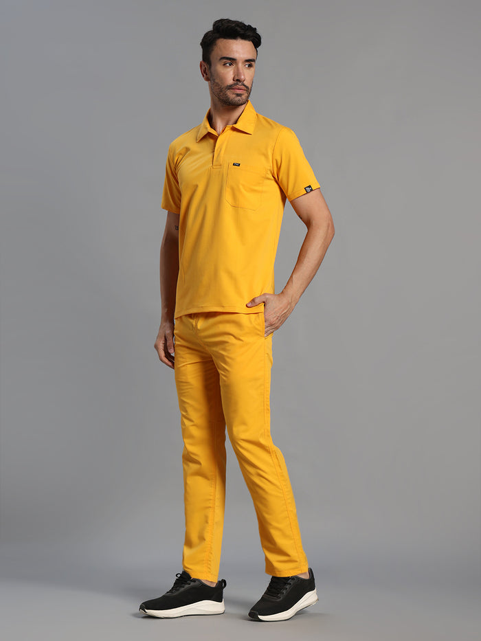 Move Lite Men Marigold (Polo Neck) Scrub Set