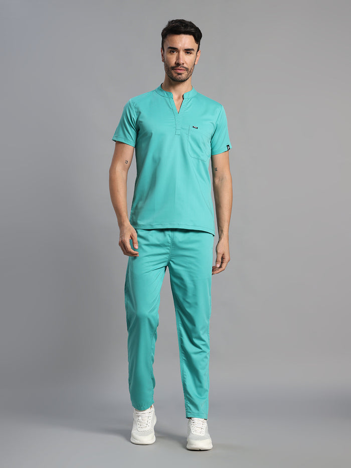 Move Lite Men Mint Green (Mandarin Neck) Scrub Set