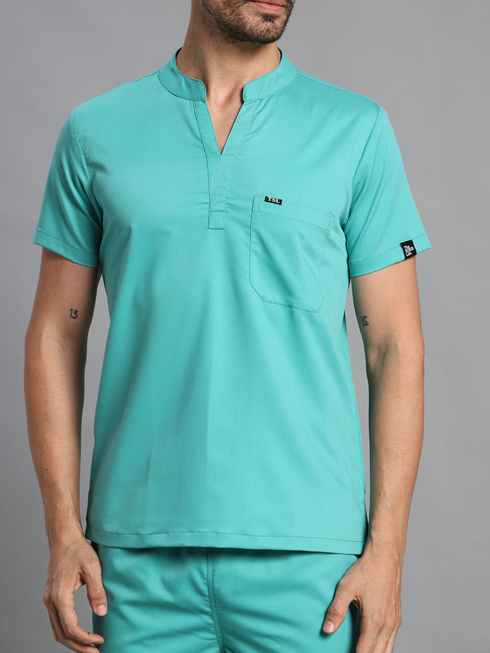 Move Lite Men Mint Green (Mandarin Neck) Scrub Set