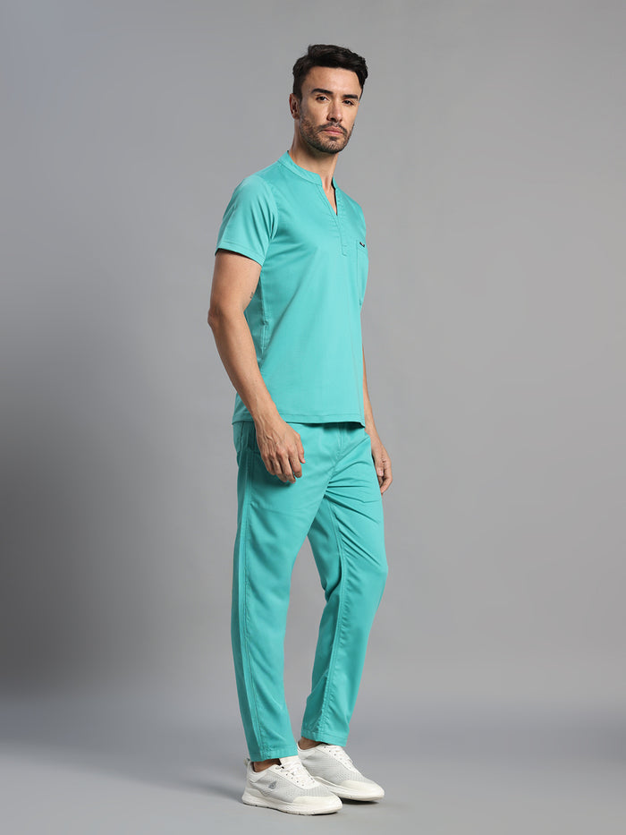 Move Lite Men Mint Green (Mandarin Neck) Scrub Set