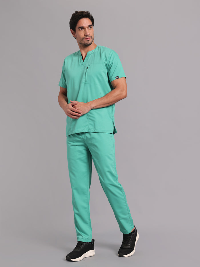 Move Lite Men Mint Green (Neo Notch Neck) Scrub Set