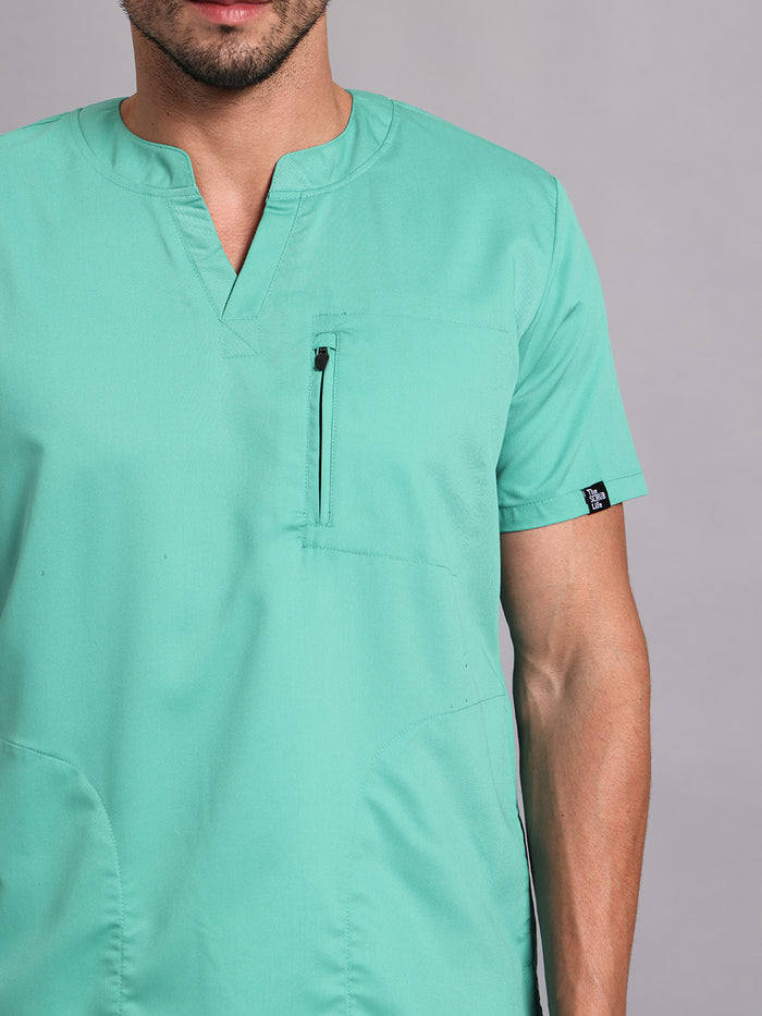 Move Lite Men Mint Green (Neo Notch Neck) Scrub Set