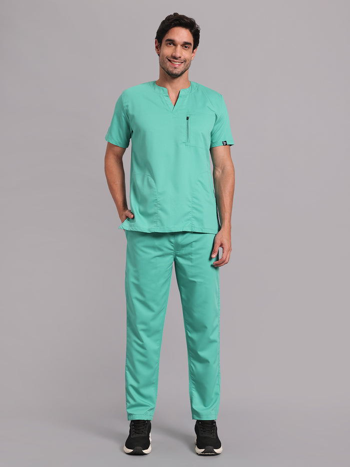 Move Lite Men Mint Green (Neo Notch Neck) Scrub Set