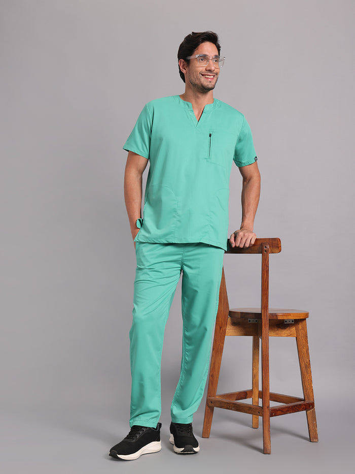 Move Lite Men Mint Green (Neo Notch Neck) Scrub Set