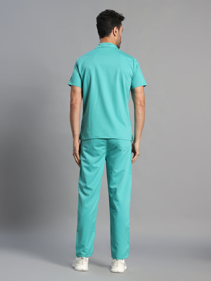 Move Lite Men Mint Green (Polo Neck) Scrub Set
