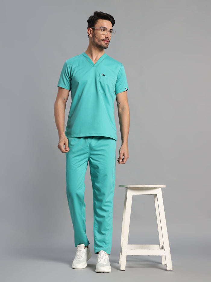 Move Lite Men Mint Green (V Neck) Scrub Set
