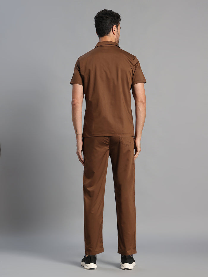 Move Lite Men Mocha (Polo Neck) Scrub Set