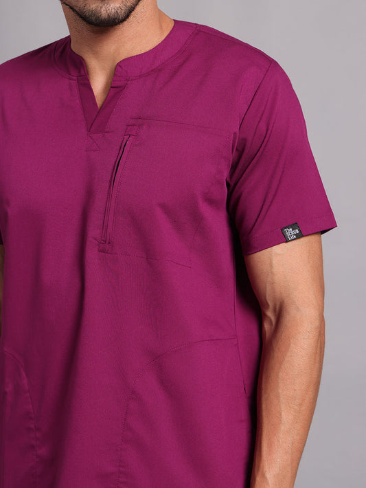Move Lite Men Plum (Neo Notch Neck) Scrub Set