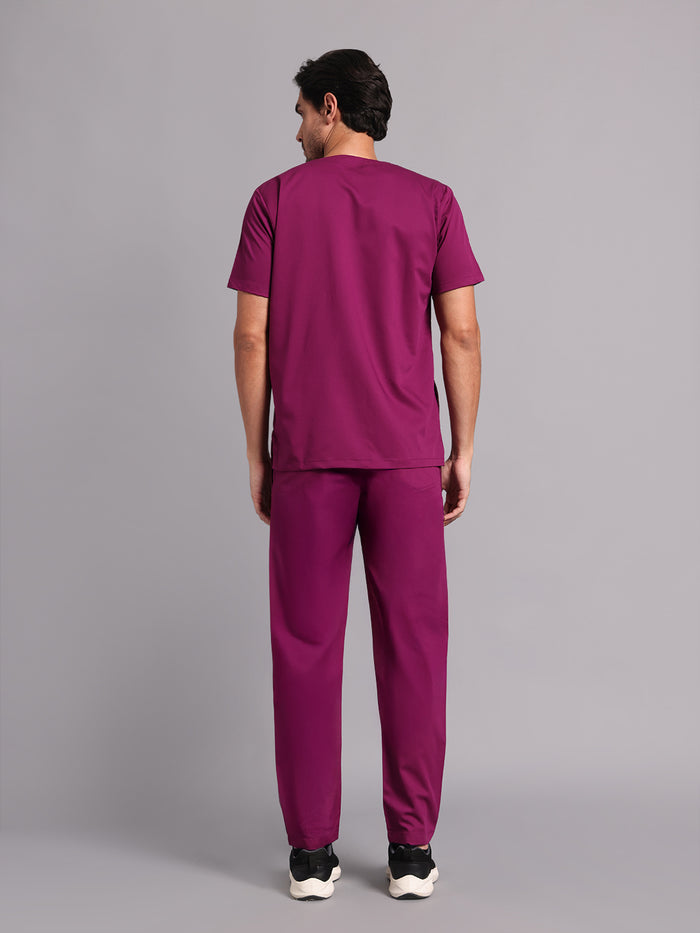 Move Lite Men Plum (Neo Notch Neck) Scrub Set