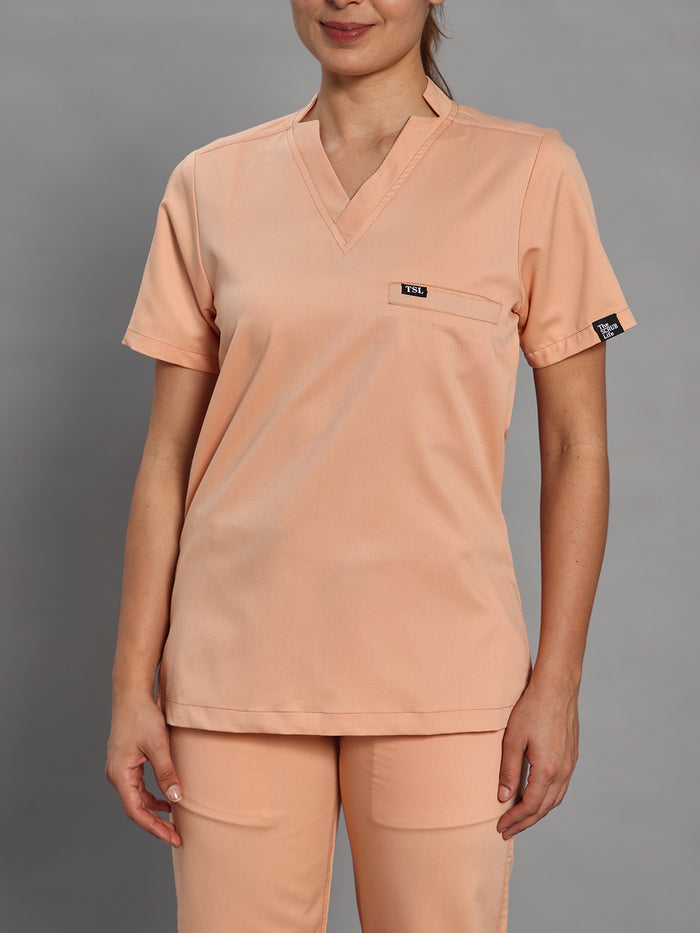 Move Lite Women Coral Mist (Star V Neck) Scrub Set