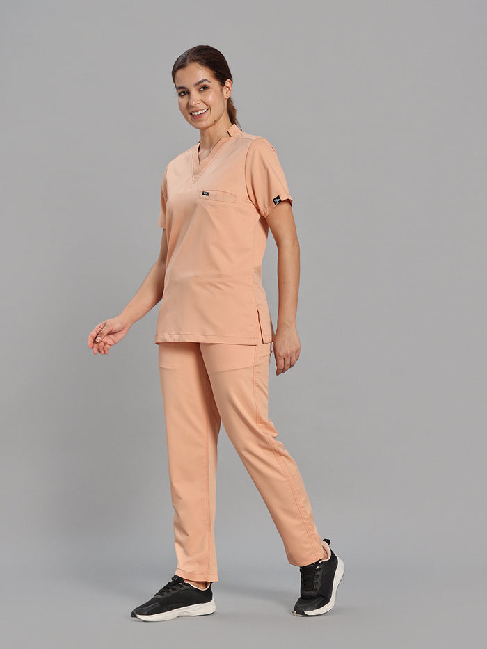 Move Lite Women Coral Mist (Star V Neck) Scrub Set