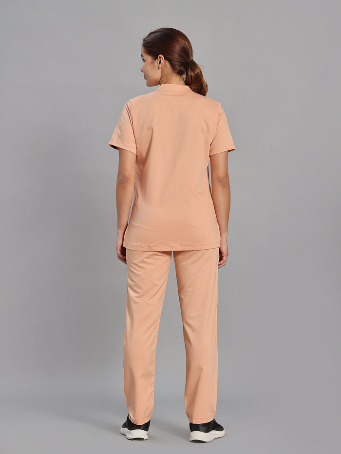 Move Lite Women Coral Mist (Star V Neck) Scrub Set