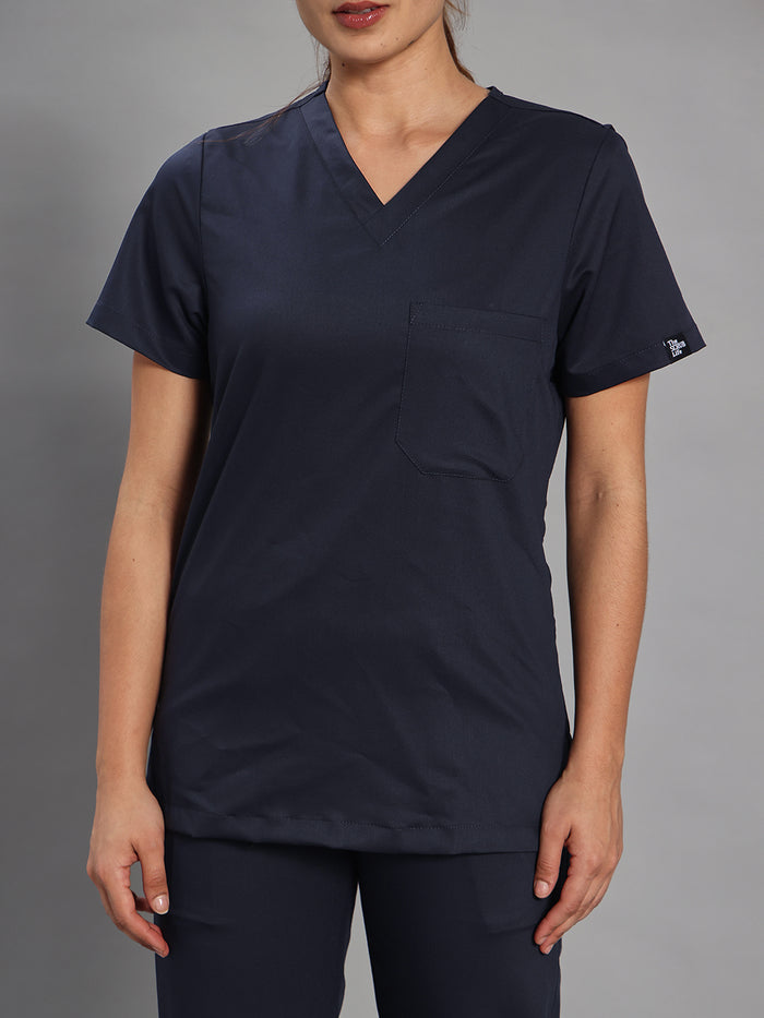 Move Lite Women Ink Blue V Scrub Set