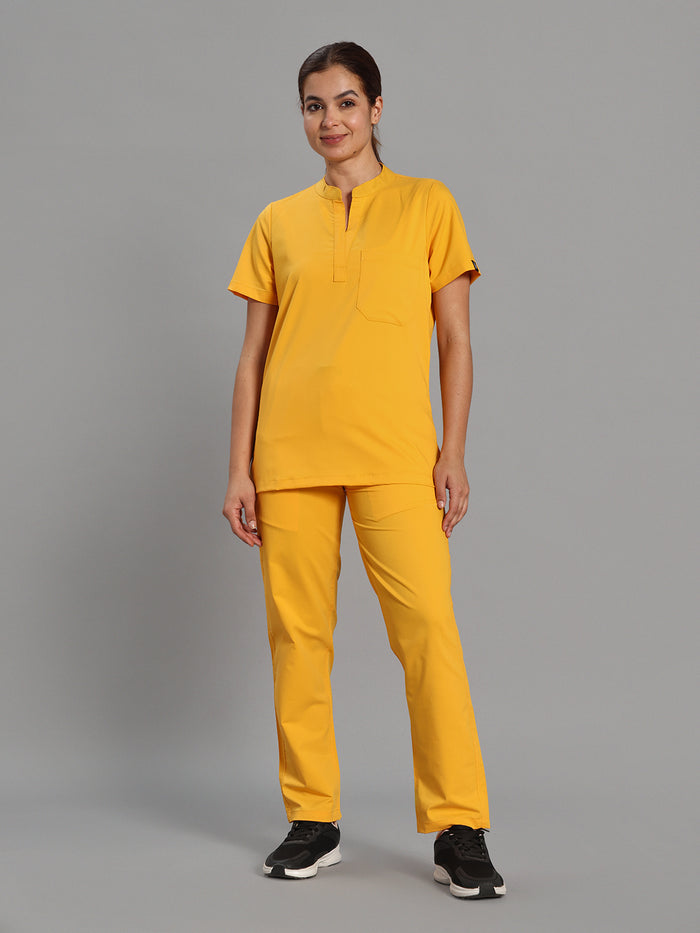 Move Lite Women Marigold Mandarin Scrub Set