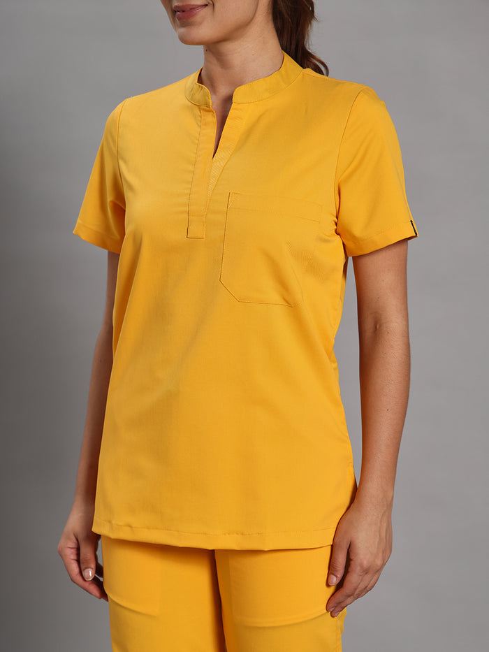 Move Lite Women Marigold Mandarin Scrub Set