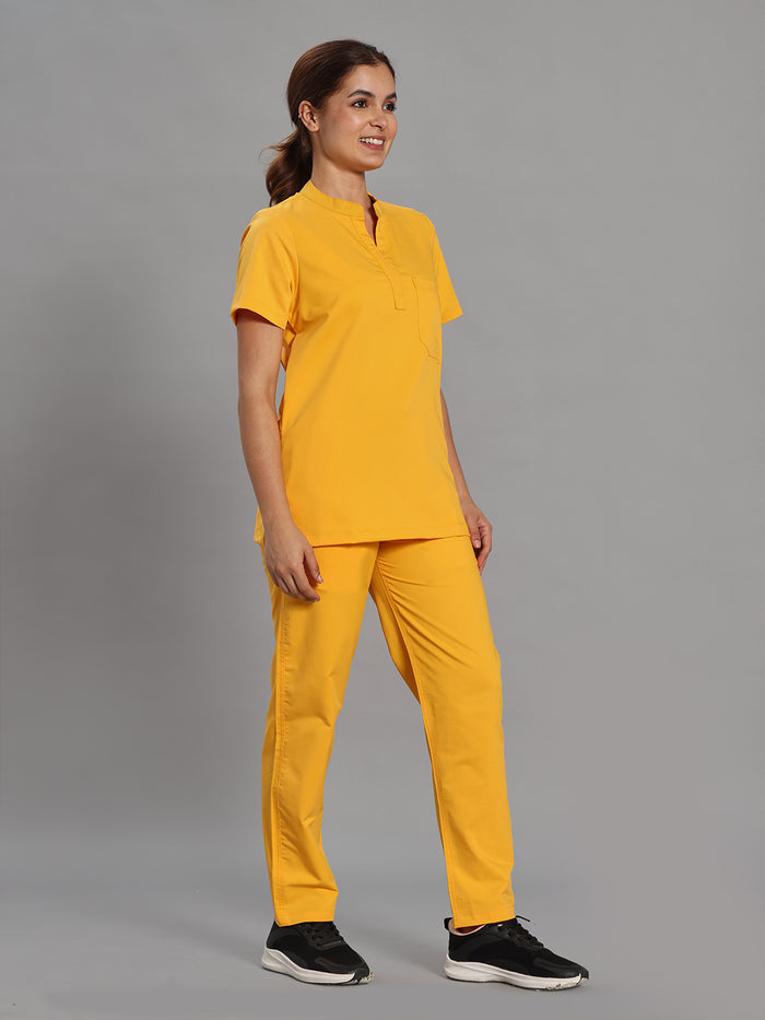 Move Lite Women Marigold Mandarin Scrub Set