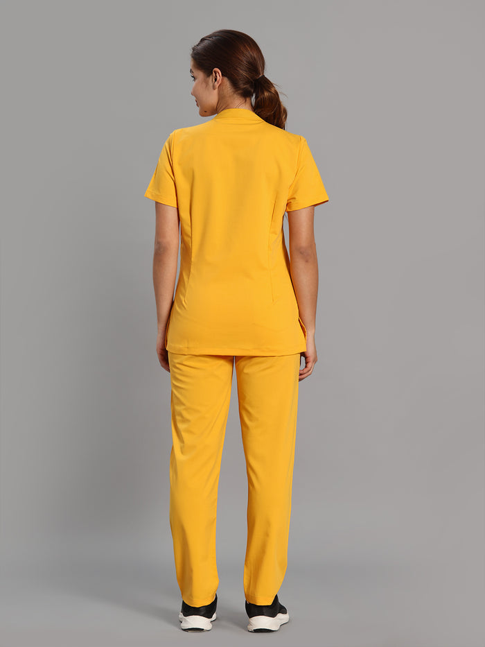 Move Lite Women Marigold Mandarin Scrub Set