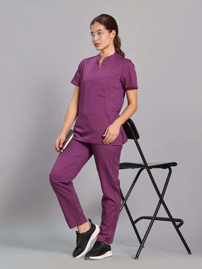 Move Lite Women Plum Mandarin Scrub Set