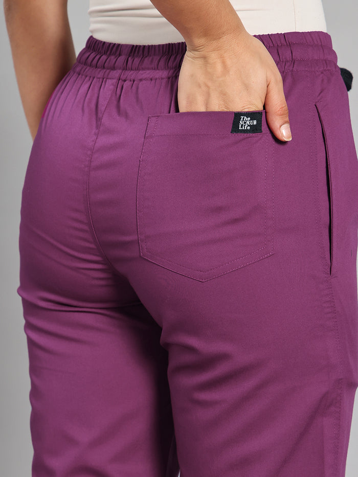 Move Lite Women Plum V Scrub Set