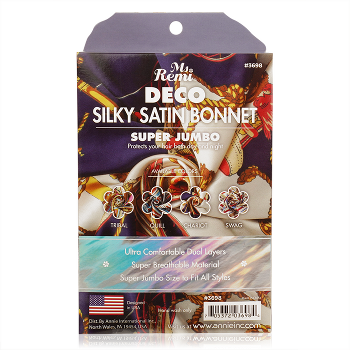 Ms. Remi Deco Silky Satin Bonnet Super Jumbo, 1 Count, Assorted Patterns