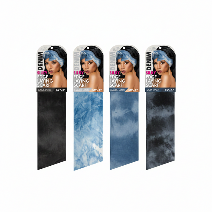 Ms. Remi Denim Silky Edge Laying Scarf 60 Inch, 1 Count, Assorted Patterns