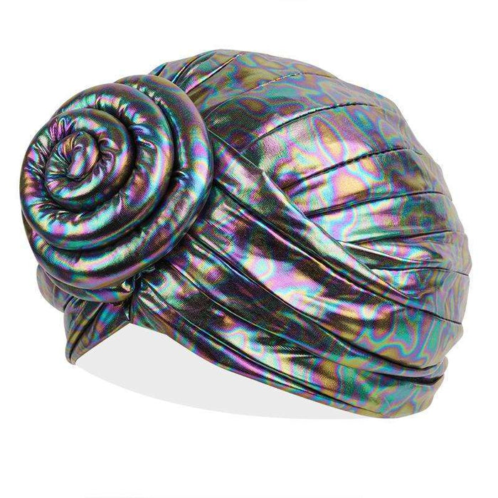 Ms. Remi Vivid Top Knot Pre-Tied Turban, 1 Count, Platinum Leopard